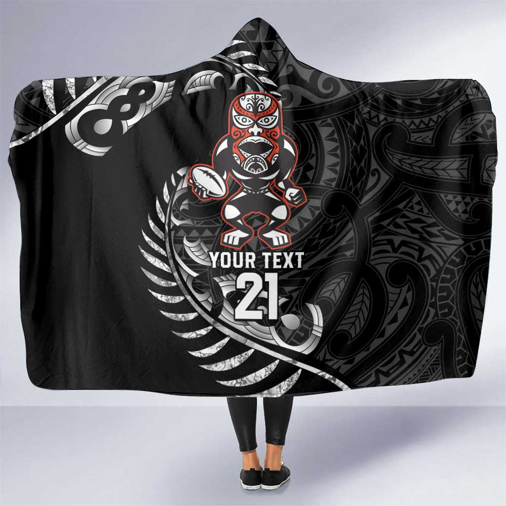 New Zealand Indigenous-Maori Rugby Custom Hooded Blanket