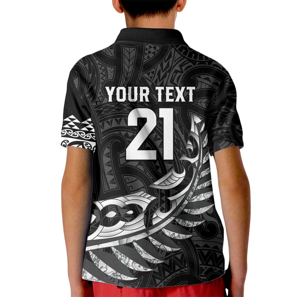 New Zealand Indigenous-Maori Rugby Custom Kid Polo Shirt