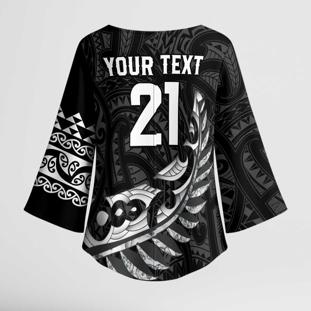 New Zealand Indigenous-Maori Rugby Custom Kimono Sleeve Blouse - Polynesian Pride