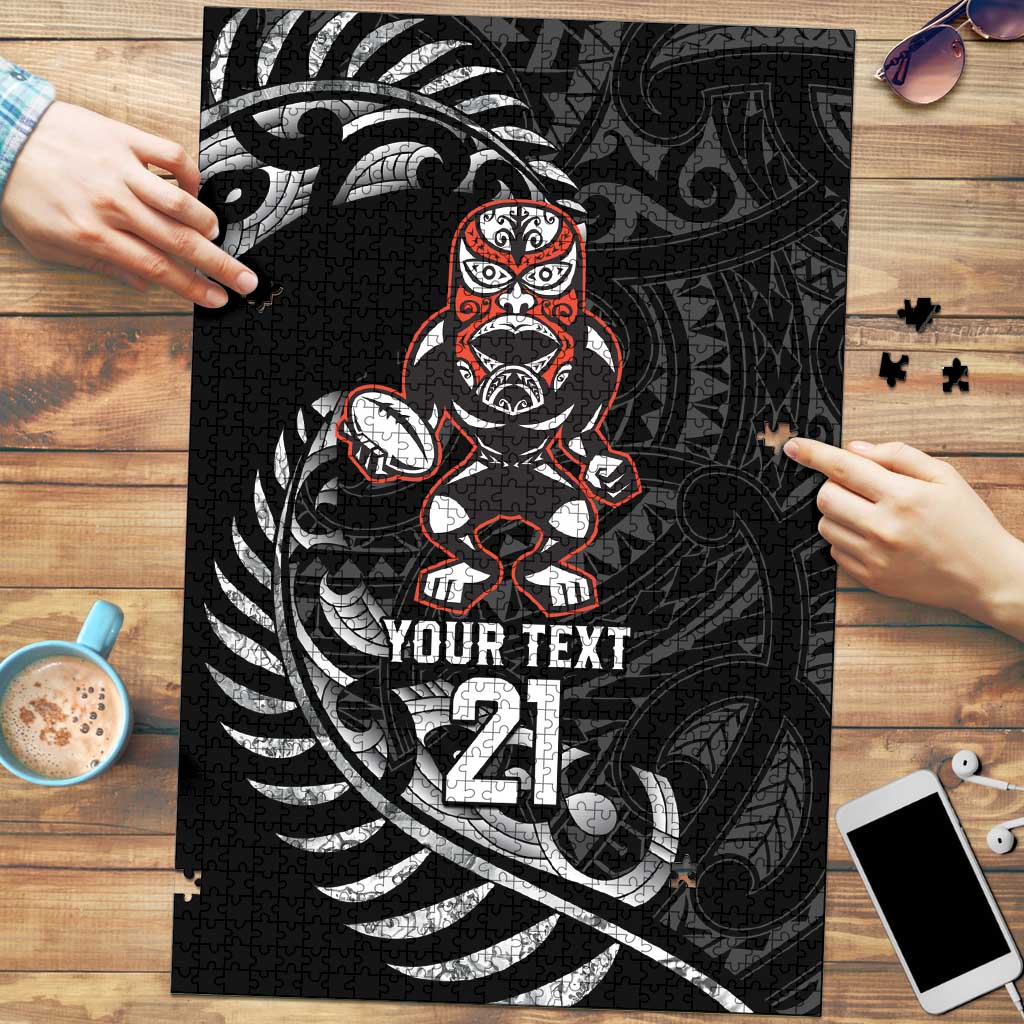 New Zealand Indigenous-Maori Rugby Custom Puzzle - Polynesian Pride