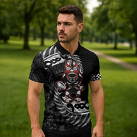 New Zealand Indigenous-Maori Rugby Custom Zipper Polo Shirt - Polynesian Pride