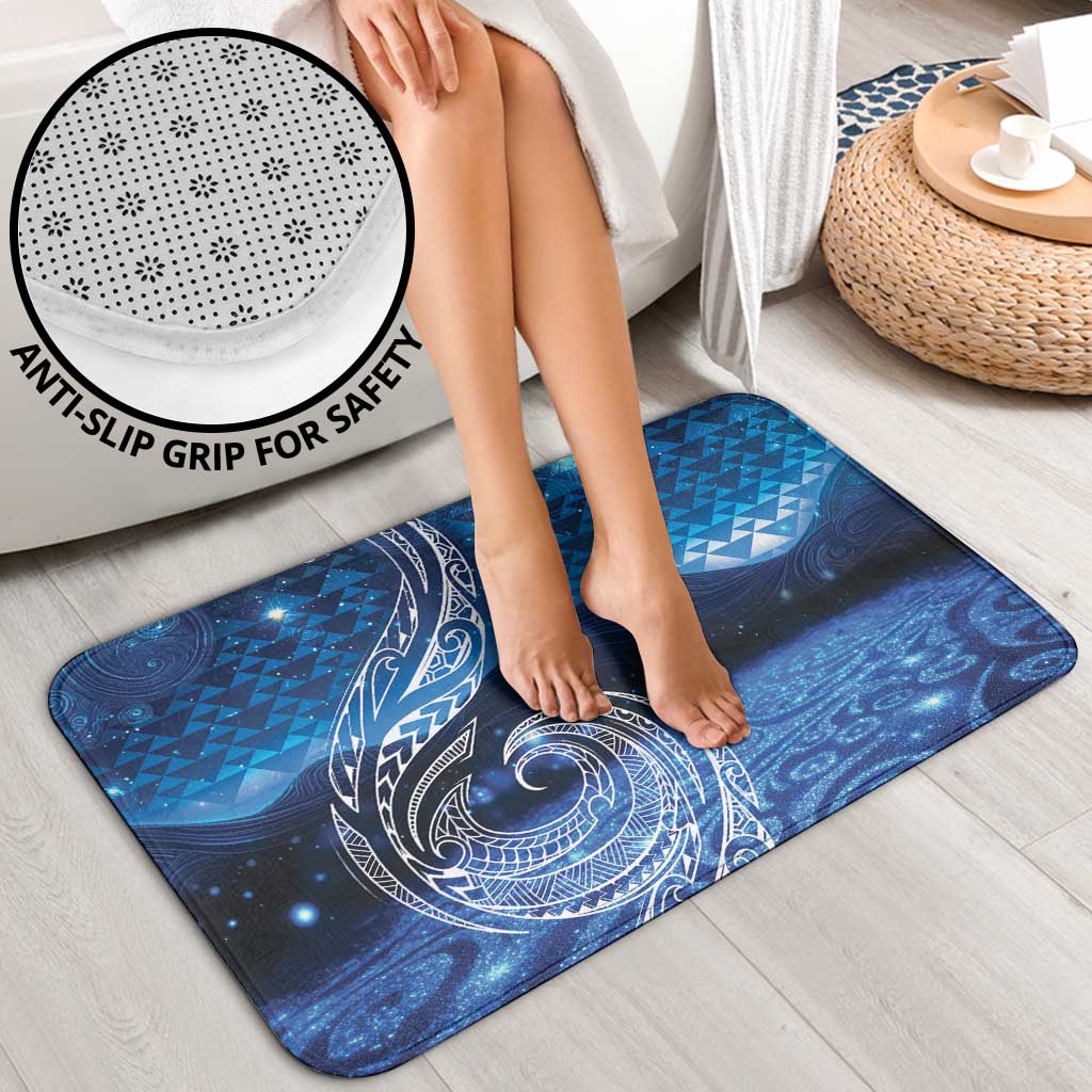 New Zealand Matariki Bathroom Set Taniko Aramoana With Koru Galaxy Sky Night - Polynesian Pride