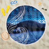 New Zealand Matariki Beach Blanket Taniko Aramoana With Koru Galaxy Sky Night
