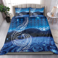 New Zealand Matariki Bedding Set Taniko Aramoana With Koru Galaxy Sky Night