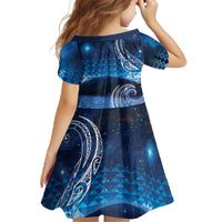 New Zealand Matariki Family Matching Off The Shoulder Long Sleeve Dress and Hawaiian Shirt Taniko Aramoana With Koru Galaxy Sky Night
