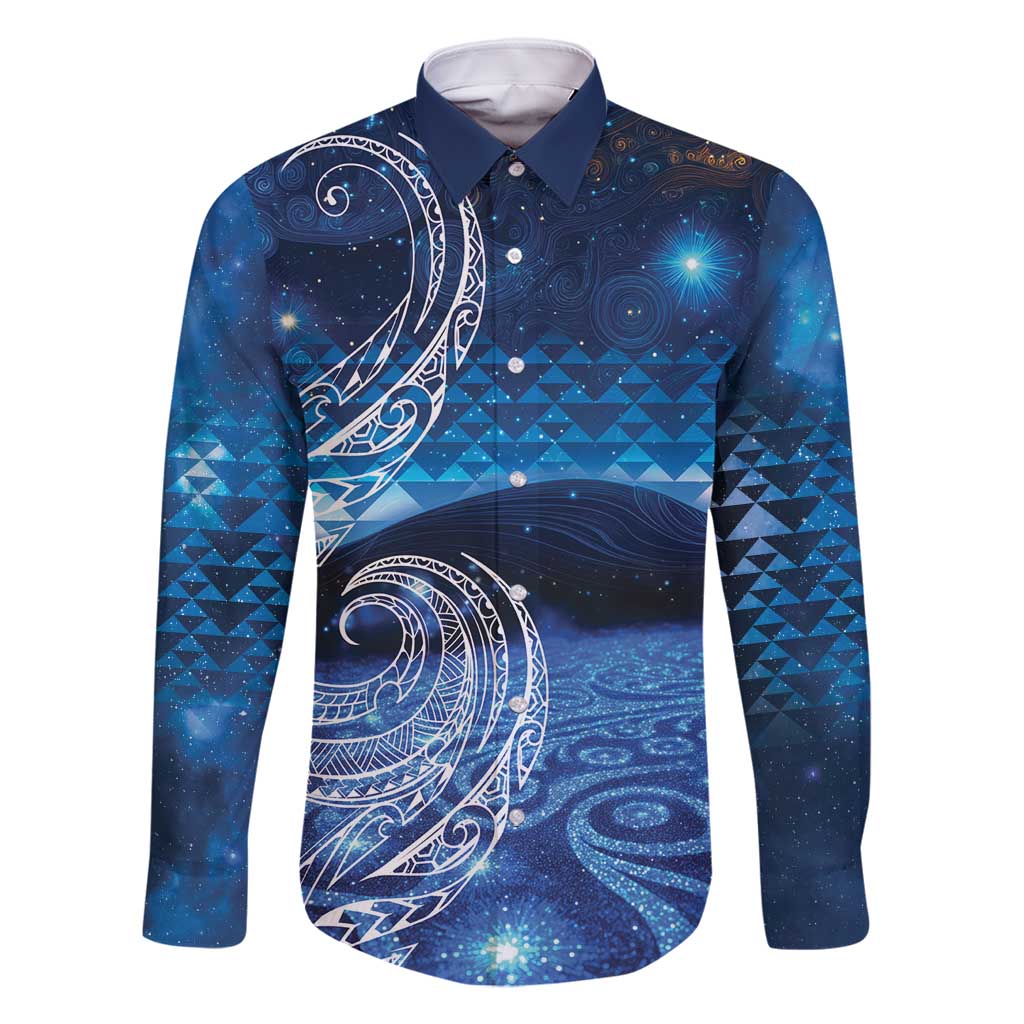 New Zealand Matariki Family Matching Tank Maxi Dress and Hawaiian Shirt Taniko Aramoana With Koru Galaxy Sky Night