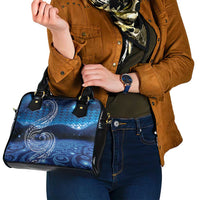 New Zealand Matariki Shoulder Handbag Taniko Aramoana With Koru Galaxy Sky Night
