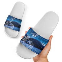 New Zealand Matariki Slide Sandals Taniko Aramoana With Koru Galaxy Sky Night - Polynesian Pride