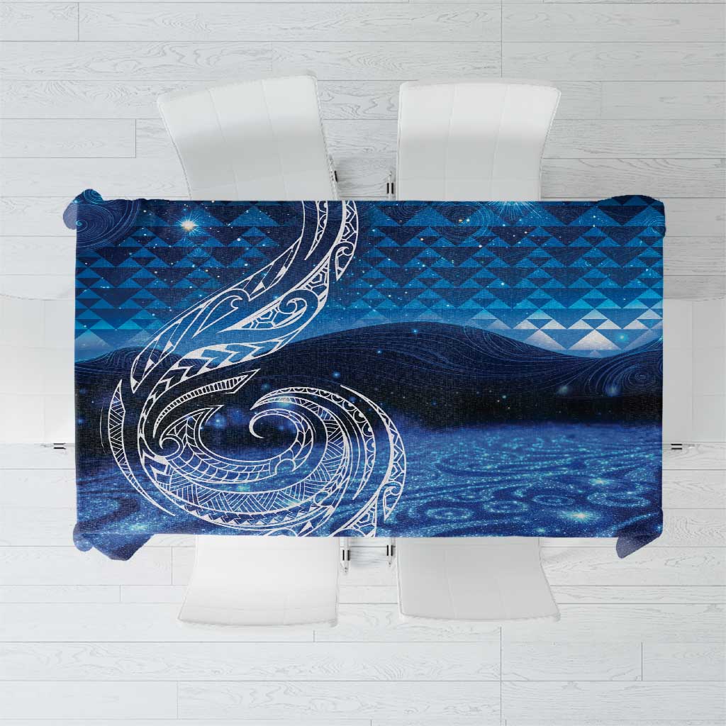 New Zealand Matariki Tablecloth Taniko Aramoana With Koru Galaxy Sky Night