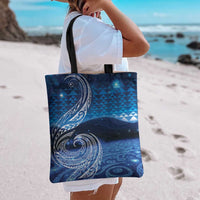 New Zealand Matariki Tote Bag Taniko Aramoana With Koru Galaxy Sky Night - Polynesian Pride