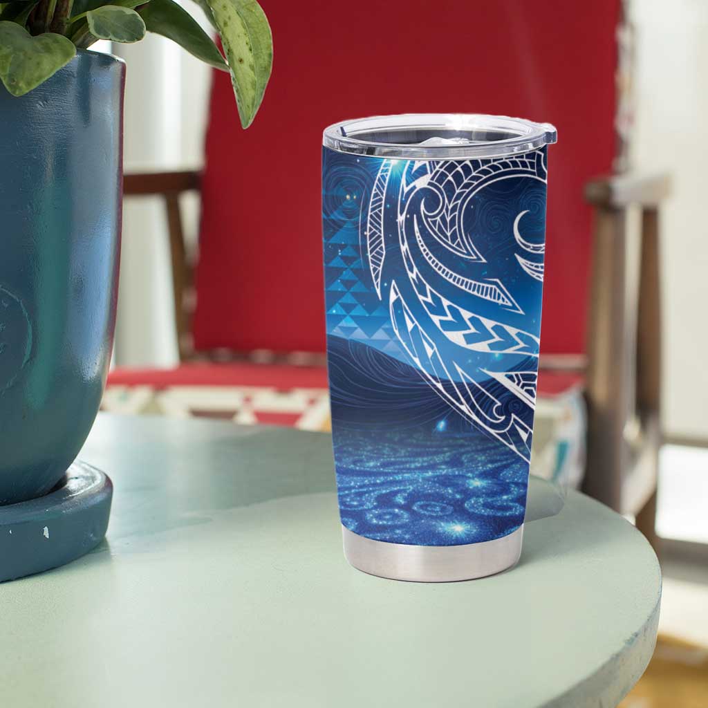 New Zealand Matariki Tumbler Cup Taniko Aramoana With Koru Galaxy Sky Night