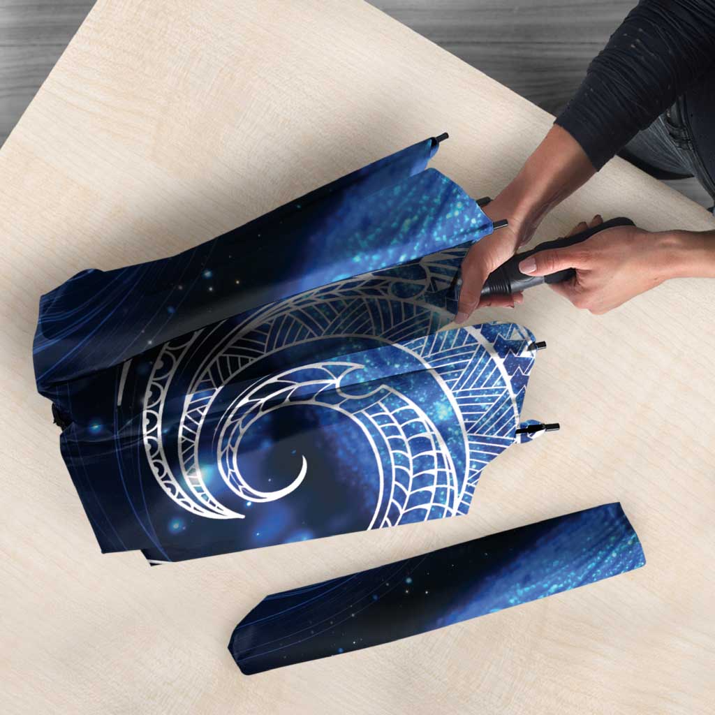 New Zealand Matariki Umbrella Taniko Aramoana With Koru Galaxy Sky Night - Polynesian Pride