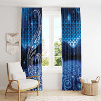 New Zealand Matariki Window Curtain Taniko Aramoana With Koru Galaxy Sky Night