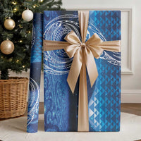 New Zealand Matariki Wrapping Paper Taniko Aramoana With Koru Galaxy Sky Night - Polynesian Pride