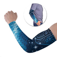 New Zealand Matariki Arm Sleeves Taniko Aramoana With Maori Galaxy Sky Night - Polynesian Pride