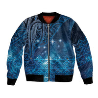 New Zealand Matariki Bomber Jacket Taniko Aramoana With Maori Galaxy Sky Night