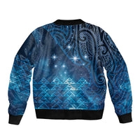 New Zealand Matariki Bomber Jacket Taniko Aramoana With Maori Galaxy Sky Night