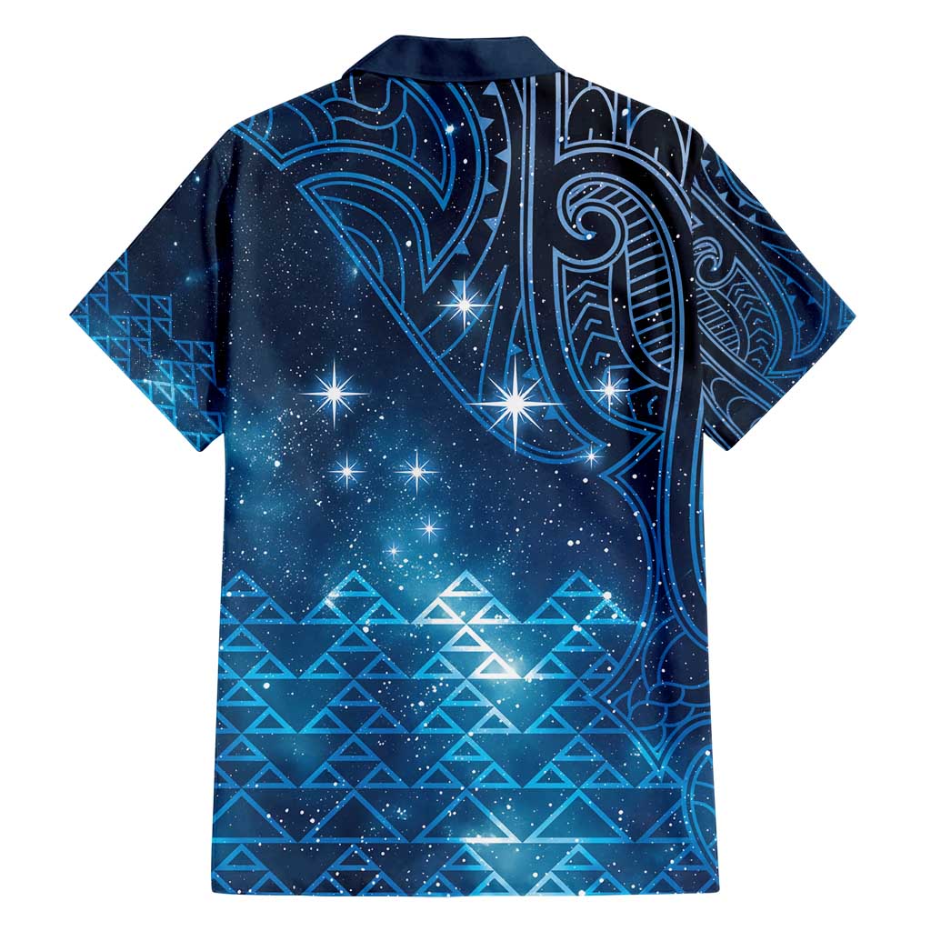 New Zealand Matariki Family Matching Puletasi and Hawaiian Shirt Taniko Aramoana With Maori Galaxy Sky Night