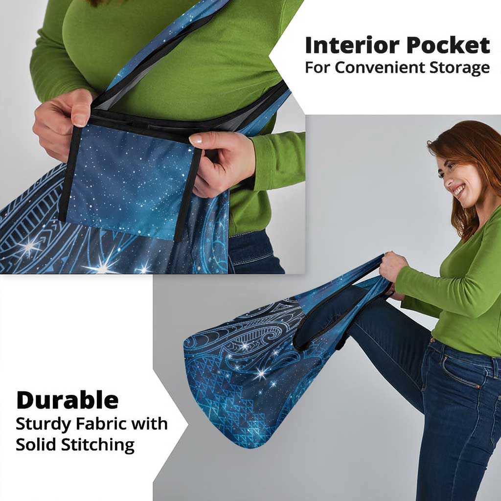 New Zealand Matariki Grocery Bag Taniko Aramoana With Maori Galaxy Sky Night