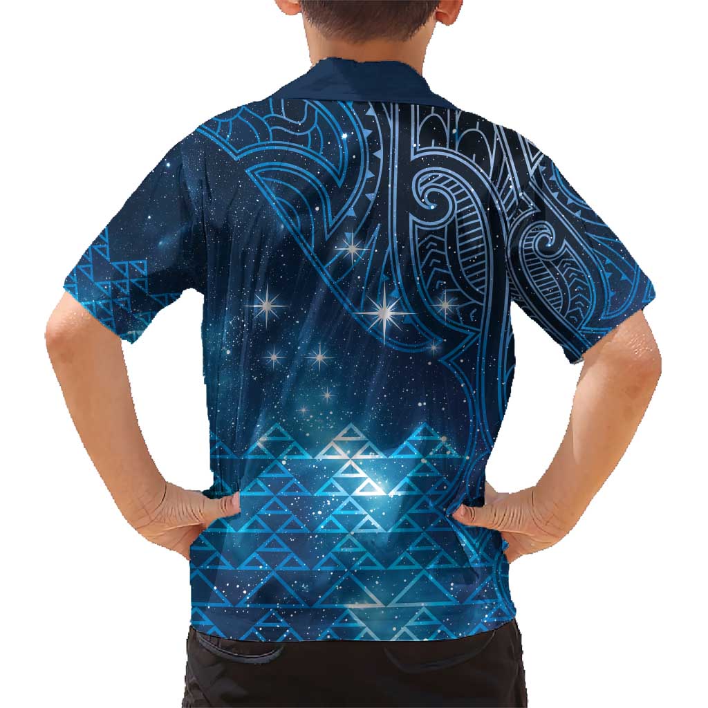 New Zealand Matariki Kid Hawaiian Shirt Taniko Aramoana With Maori Galaxy Sky Night