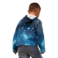 New Zealand Matariki Kid Hoodie Taniko Aramoana With Maori Galaxy Sky Night