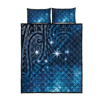 New Zealand Matariki Quilt Bed Set Taniko Aramoana With Maori Galaxy Sky Night