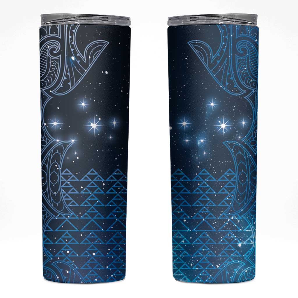 New Zealand Matariki Skinny Tumbler Taniko Aramoana With Maori Galaxy Sky Night