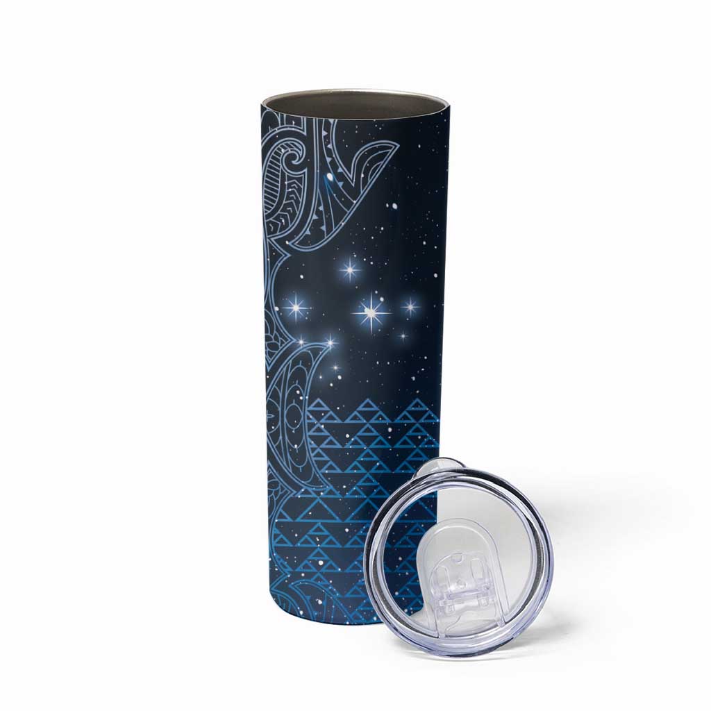 New Zealand Matariki Skinny Tumbler Taniko Aramoana With Maori Galaxy Sky Night