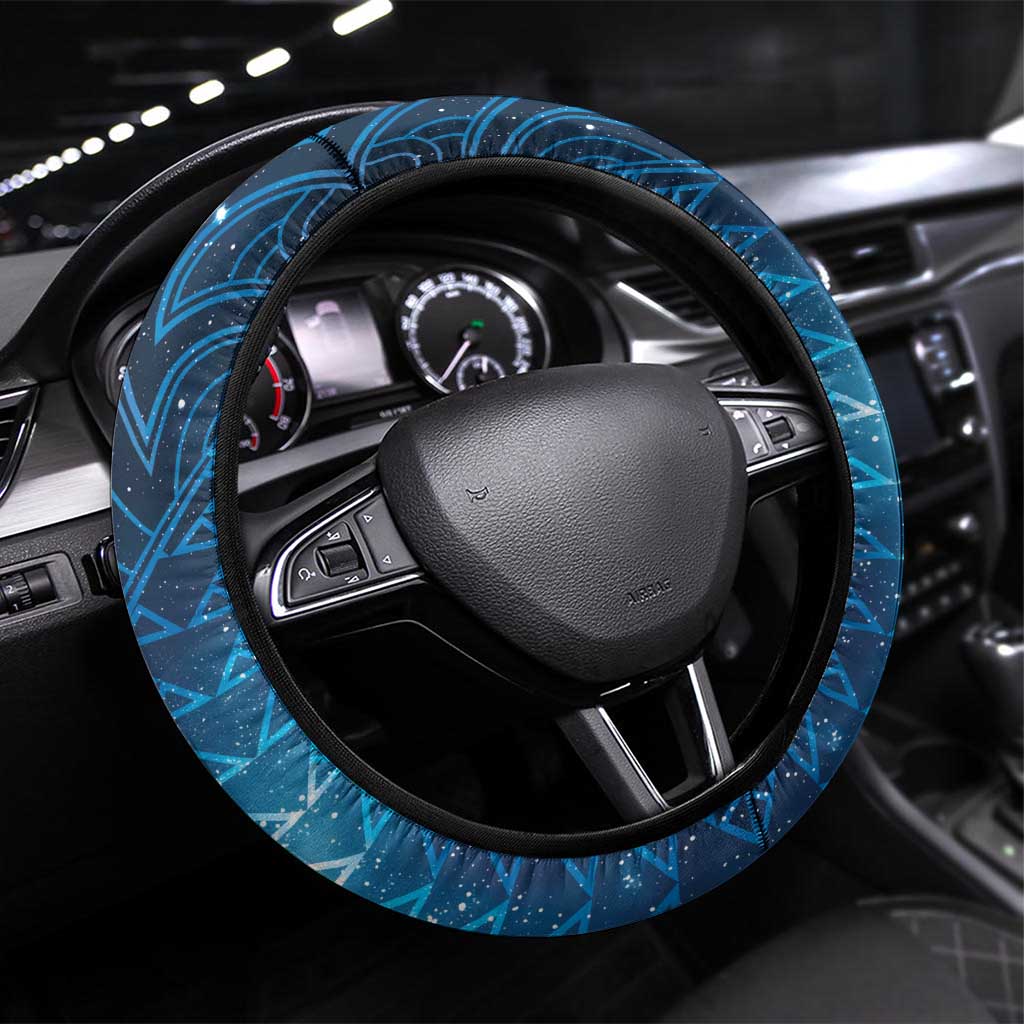 New Zealand Matariki Steering Wheel Cover Taniko Aramoana With Maori Galaxy Sky Night