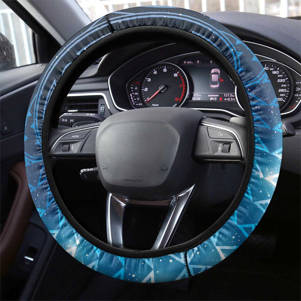 New Zealand Matariki Steering Wheel Cover Taniko Aramoana With Maori Galaxy Sky Night
