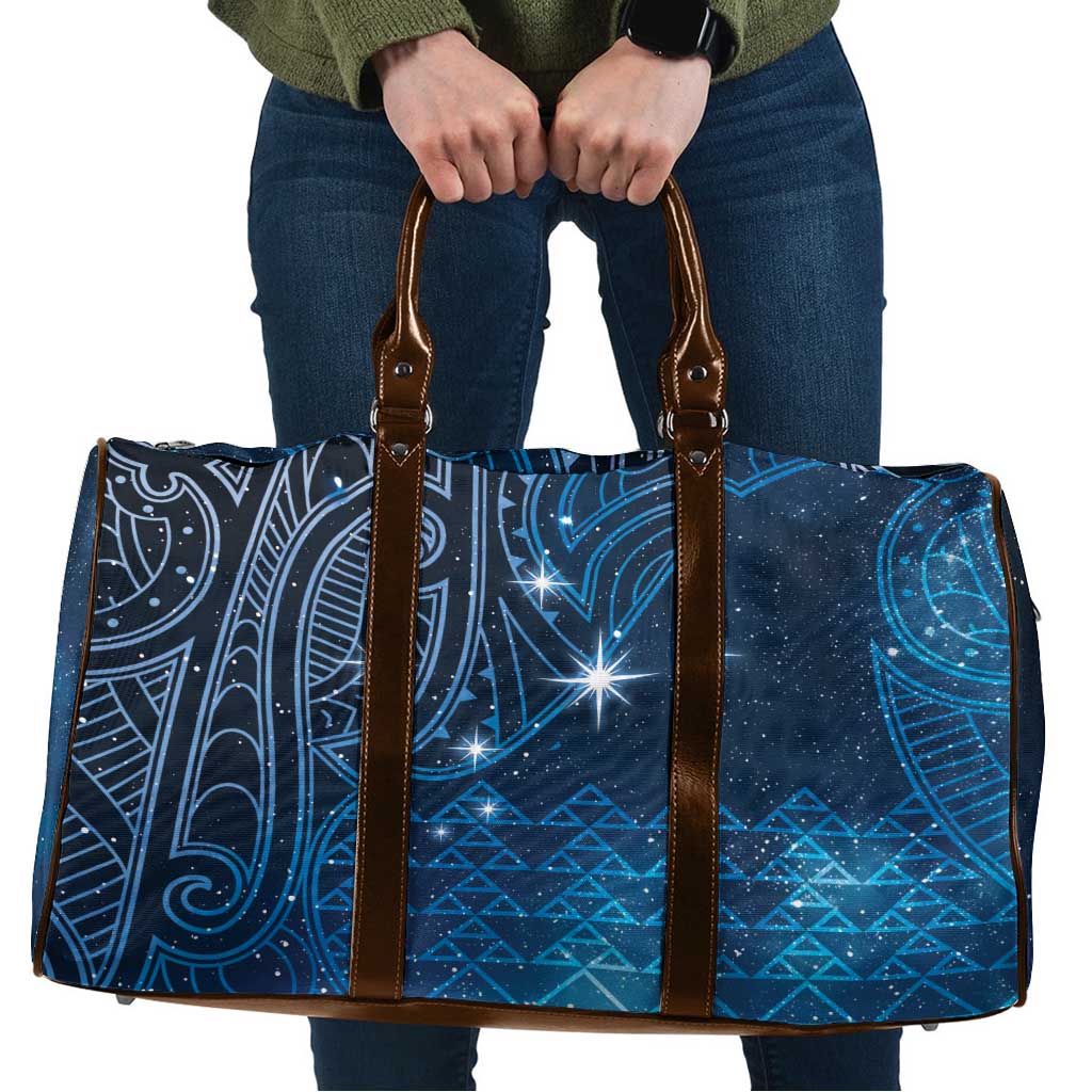 New Zealand Matariki Travel Bag Taniko Aramoana With Maori Galaxy Sky Night - Polynesian Pride