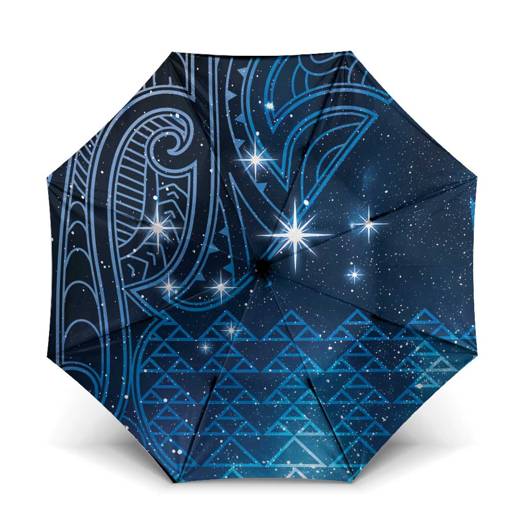 New Zealand Matariki Umbrella Taniko Aramoana With Maori Galaxy Sky Night - Polynesian Pride