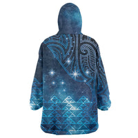 New Zealand Matariki Wearable Blanket Hoodie Taniko Aramoana With Maori Galaxy Sky Night