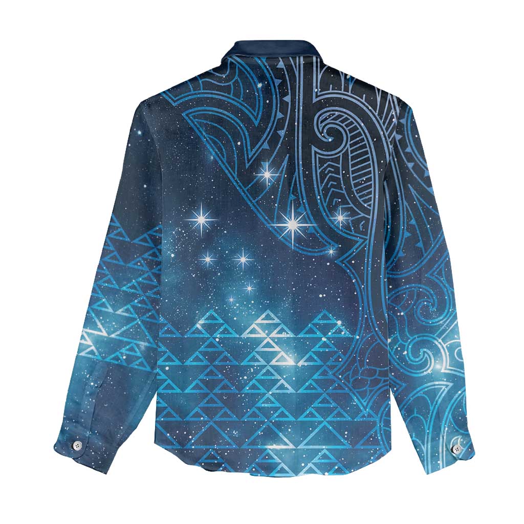 New Zealand Matariki Women Casual Shirt Taniko Aramoana With Maori Galaxy Sky Night