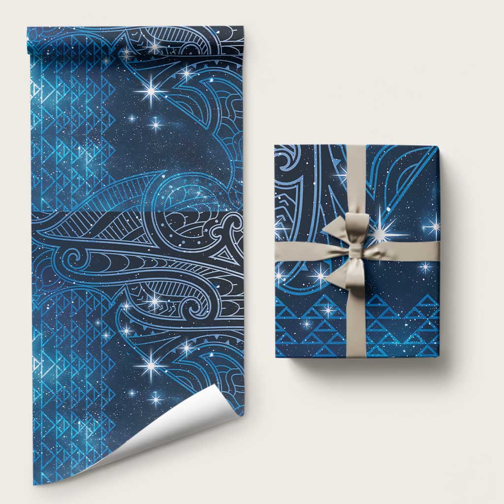 New Zealand Matariki Wrapping Paper Taniko Aramoana With Maori Galaxy Sky Night - Polynesian Pride