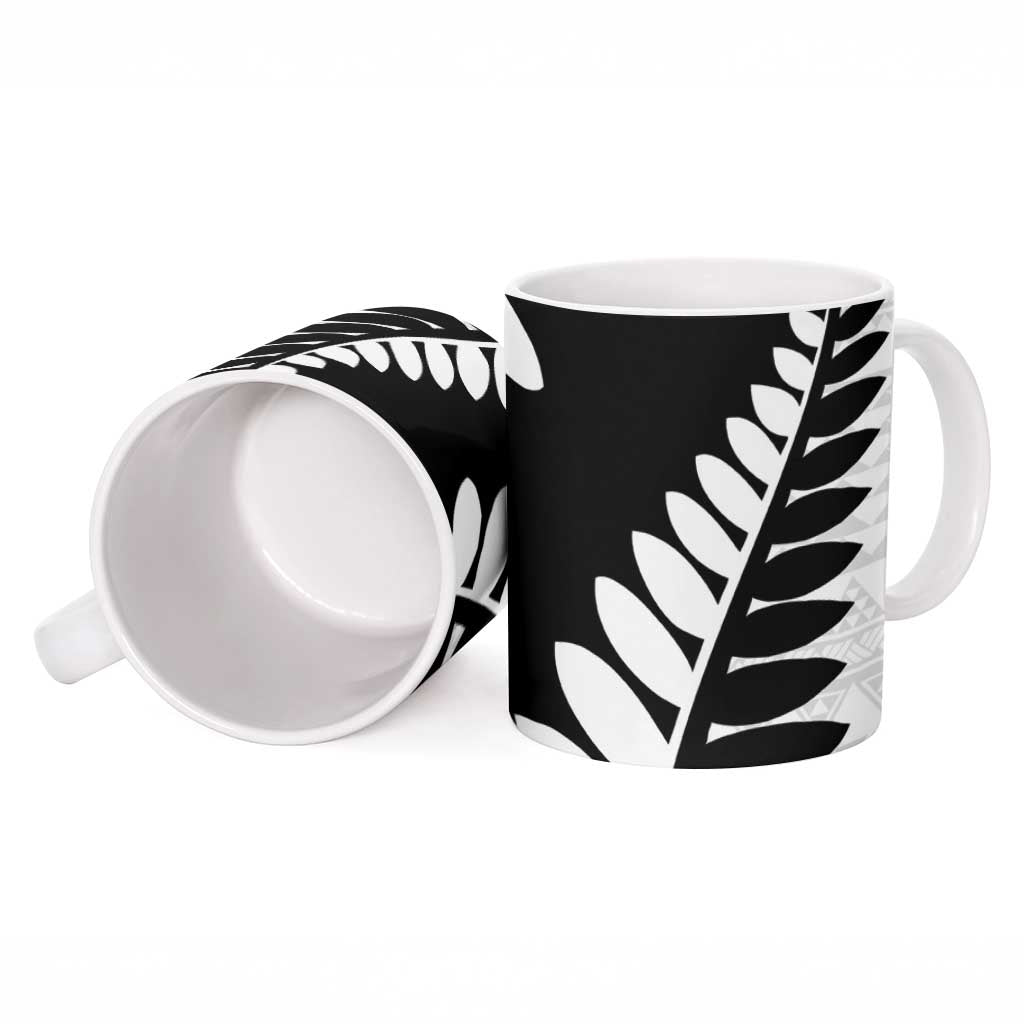 New Zealand Silver Fern Niho Taniwha Ceramic Mug - Polynesian Pride