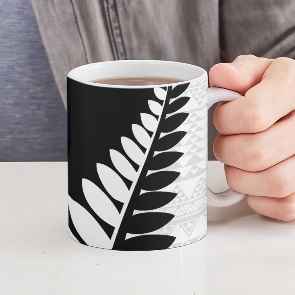 New Zealand Silver Fern Niho Taniwha Ceramic Mug - Polynesian Pride
