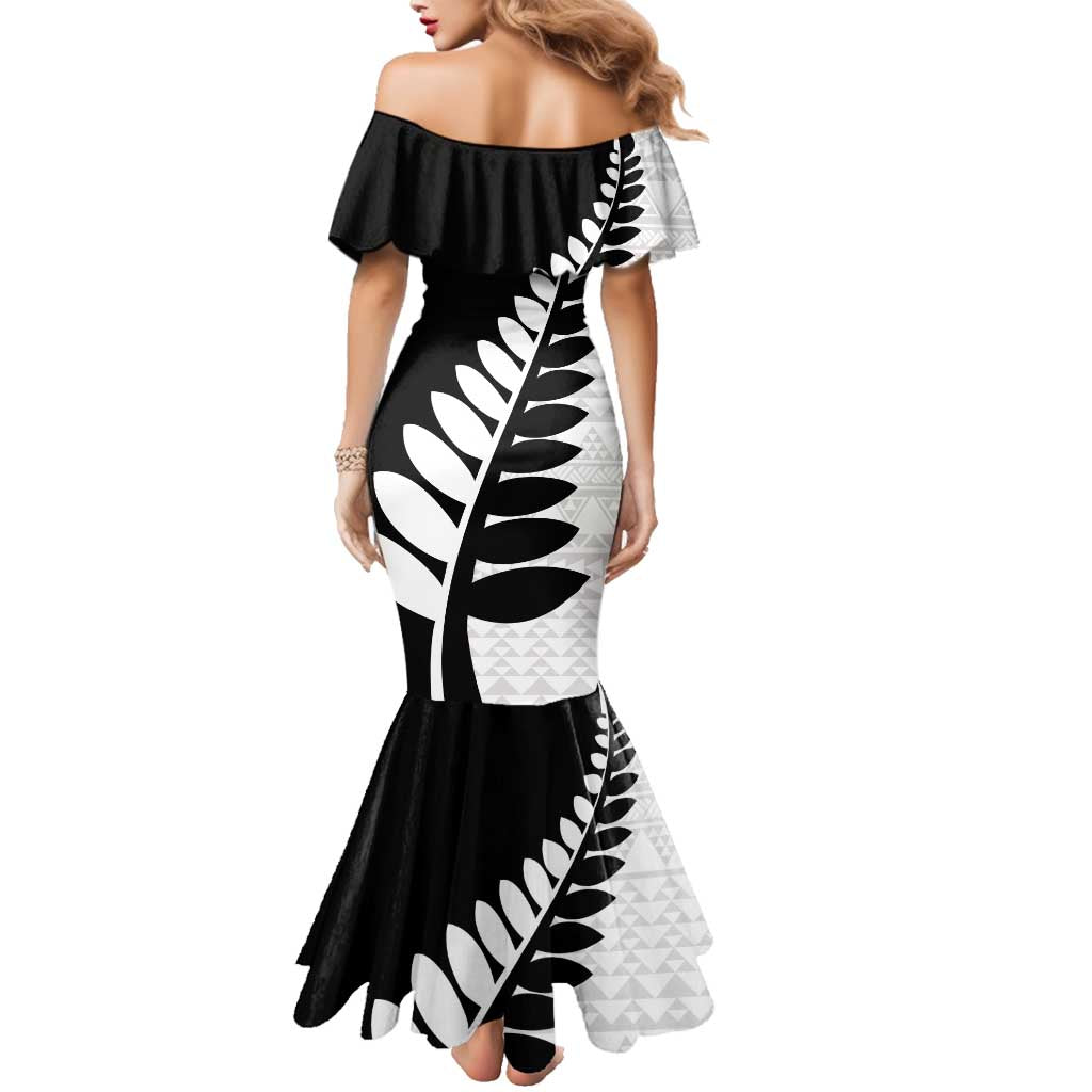 New Zealand Silver Fern Niho Taniwha Family Matching Mermaid Dress and Hawaiian Shirt