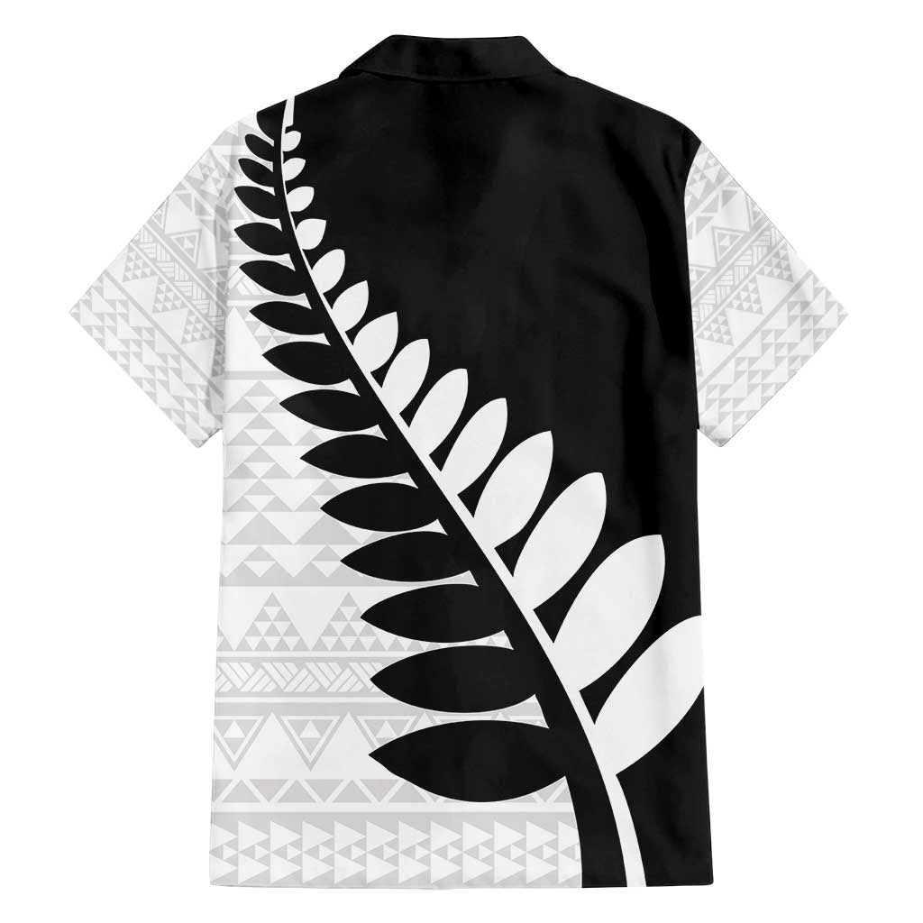 New Zealand Silver Fern Niho Taniwha Family Matching Off Shoulder Maxi Dress and Hawaiian Shirt