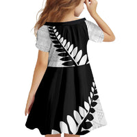 New Zealand Silver Fern Niho Taniwha Family Matching Short Sleeve Bodycon Dress and Hawaiian Shirt