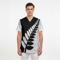 New Zealand Silver Fern Niho Taniwha Scrub Top - Polynesian Pride
