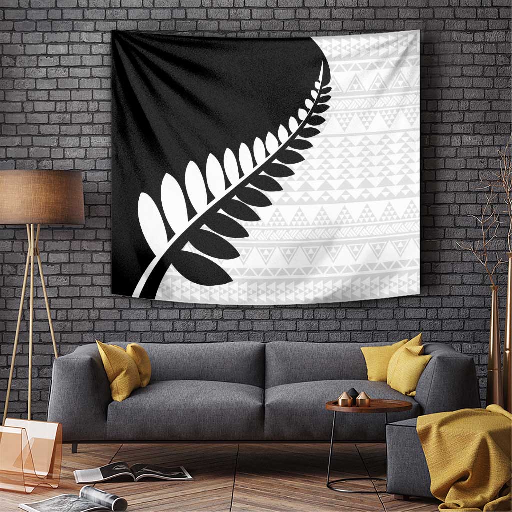 New Zealand Silver Fern Niho Taniwha Tapestry LT9 Black - Polynesian Pride