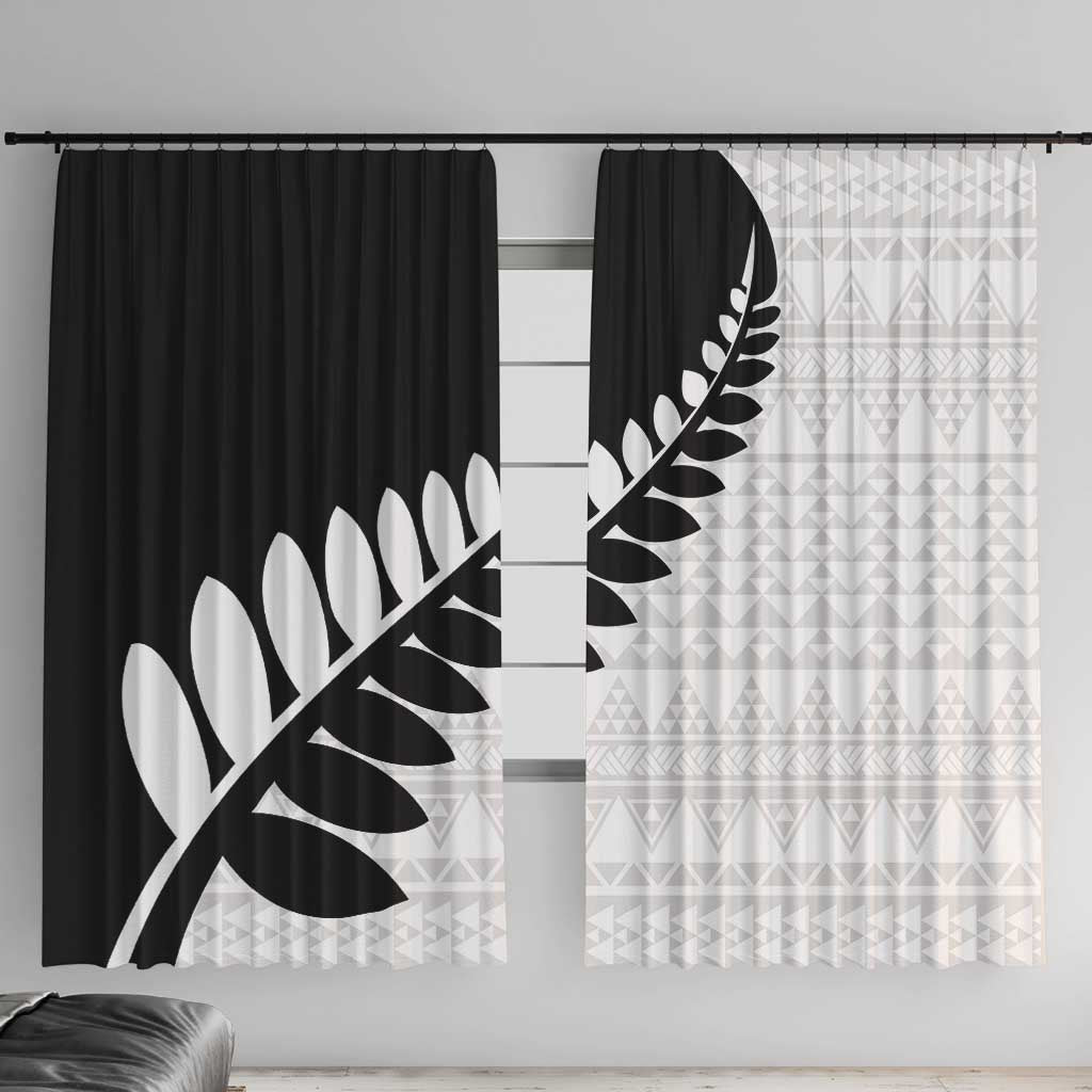 New Zealand Silver Fern Niho Taniwha Window Curtain