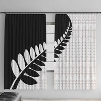 New Zealand Silver Fern Niho Taniwha Window Curtain