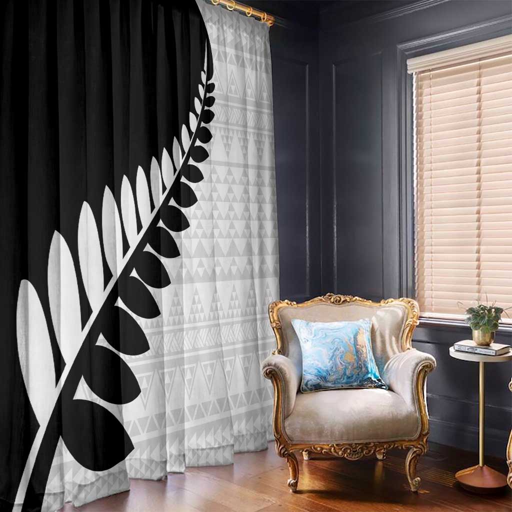 New Zealand Silver Fern Niho Taniwha Window Curtain