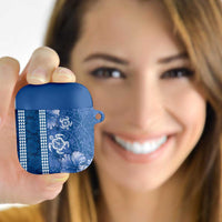 Blue Hibiscus Turle AirPods Case Hawaiian Style Tribal Tapa Pattern - Polynesian Pride