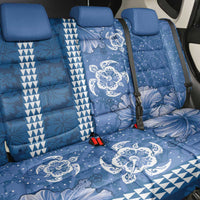 Blue Hibiscus Turle Back Car Seat Cover Hawaiian Style Tribal Tapa Pattern