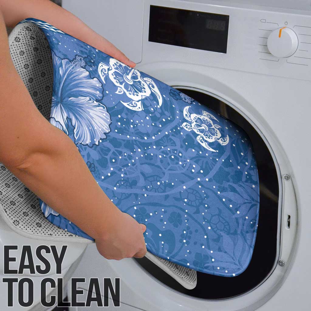 Blue Hibiscus Turle Bathroom Set Hawaiian Style Tribal Tapa Pattern - Polynesian Pride