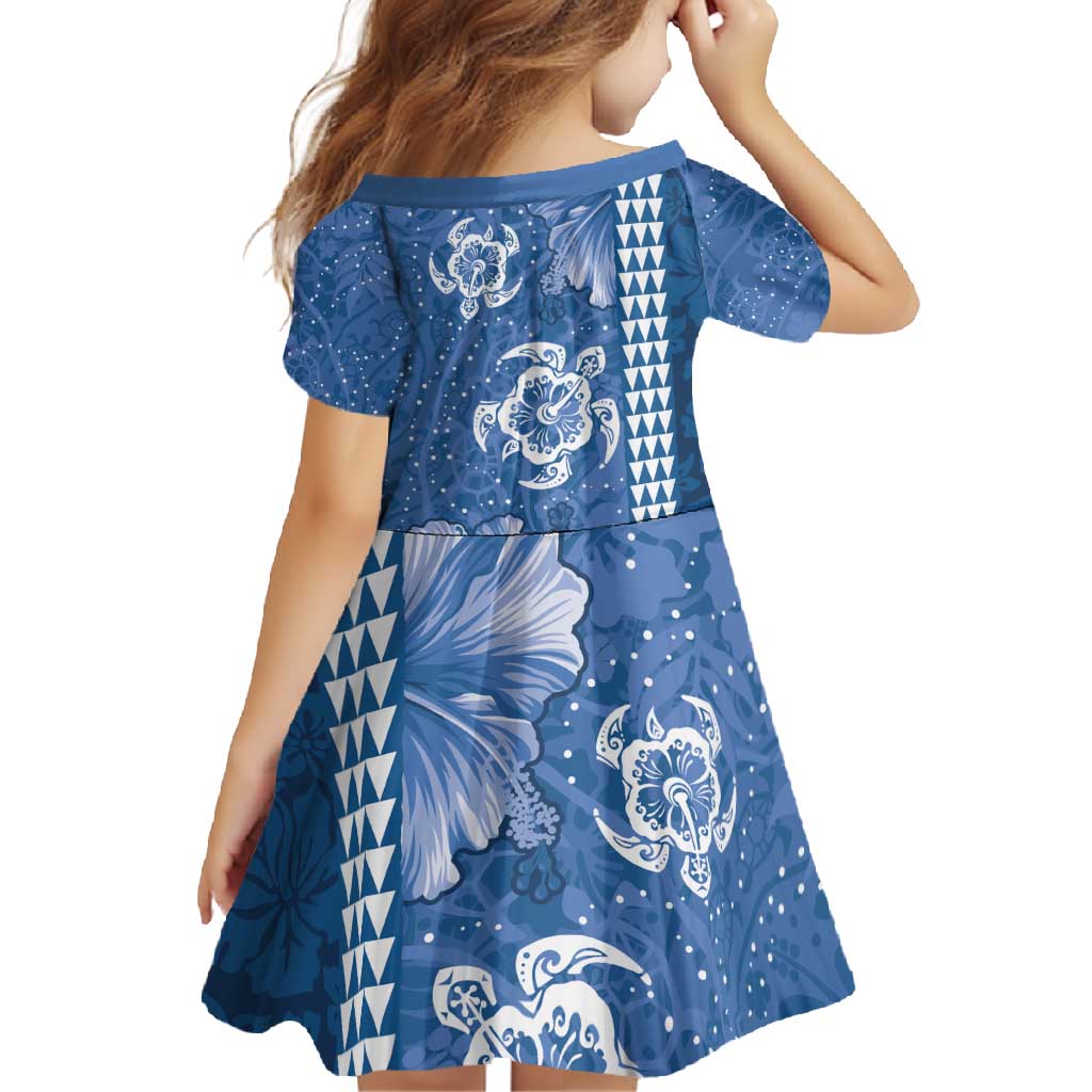 Blue Hibiscus Turle Family Matching Mermaid Dress and Hawaiian Shirt Hawaiian Style Tribal Tapa Pattern