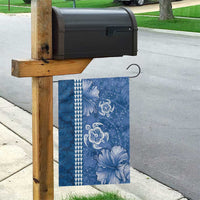 Blue Hibiscus Turle Garden Flag Hawaiian Style Tribal Tapa Pattern